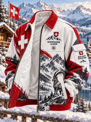 Veste homme à imprimé graphique commémoratif pour l’alpinisme