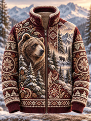 Veste Homme Nordic Animals Flannel Zipper