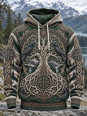 Sweat Homme Viking Art Surdimensionné À Goutte Épaule Avec Poches