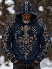 Sweat à capuche confortable imprimé noeud celtique Viking Vintage pour hommes