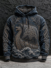 Hoodies Viking Longship Print Homme