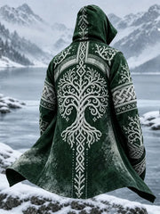 Vintage Viking Celtic Tree Of Life Cardigan à capuche pour hommes