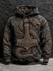Sweats à capuche Viking Thor's Hammer Print Homme