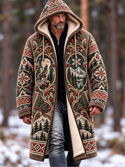 Sweat à capuche avec doublure en molleton Nordic Forest Animals Homme