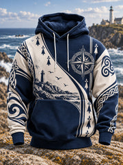 Sweat à capuche oversize à épaules tombantes avec poches pour homme, style Bretagne, France