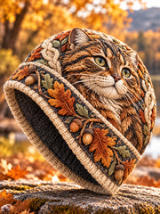 Intéressant Animaux Vintage Automne Et Hiver Chaud Froid Bonnet Tricoté