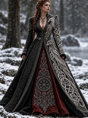 Robe viking pour femme à motifs artistiques