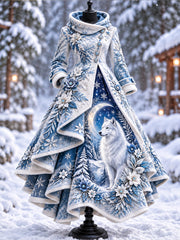 Robe nordique à motifs d'animaux pour femme