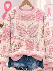Sweat-shirt en flanelle pour le cancer du sein chez la femme