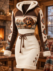 Robe à capuche pour femmes avec motifs d'animaux amusants