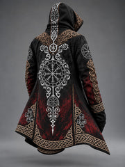 Cardigan à capuche imprimé viking pour homme