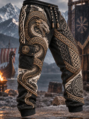 Pantalon de survêtement décontracté pour homme, motif viking