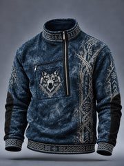 Sweat-shirt décontracté imprimé Viking pour hommes