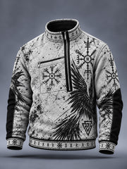 Sweat-shirt décontracté imprimé viking pour homme
