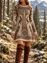 Robe pull à manches longues Viking Art Femme