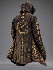 Cardigan à capuche imprimé Viking pour homme