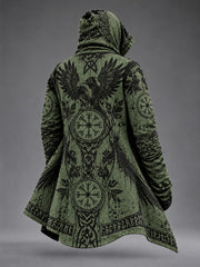 Cardigan à capuche imprimé viking pour homme