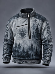 Sweat-shirt décontracté imprimé viking pour homme