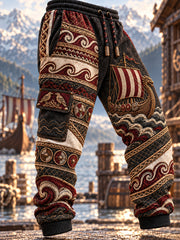 Pantalon de survêtement décontracté pour homme, motif viking