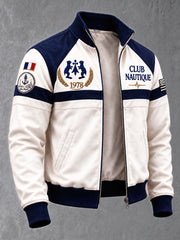 Veste décontractée zippée pour homme, imprimé patchwork, motif Course transatlantique Route du Rhum, Bretagne française