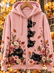 Sweat à capuche zippé Intéressant Animals Femme