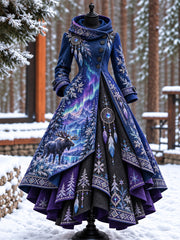 Robe nordique à motifs d'animaux pour femme