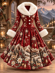 Robe pour femme à imprimé graphique sur le thème des Alpes