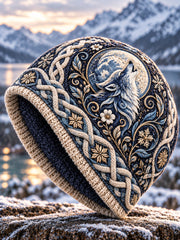 Bonnet unisexe à imprimé animalier, style nordique, pour l’automne/hiver