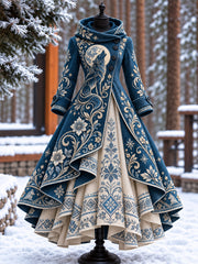 Robe nordique à motifs d'animaux pour femme