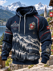 Sweat à capuche homme graphique commémoratif alpin
