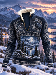 Retro Viking "Force dans les ténèbres" Sweat-shirt décontracté zippé