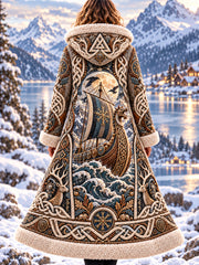 Veste en flanelle à motif viking pour femme