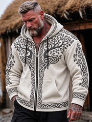 Sweat à Capuche Homme Vintage Viking Tree Of Life Celtic Knot Print