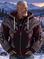 Veste à capuche en flanelle viking vintage pour homme «Darkness is My Shield»
