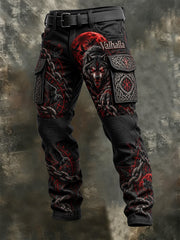 Pantalon zippé douillet et chaud pour homme, style viking Valhalla