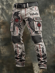 Pantalon zippé douillet et chaud pour homme, style viking Valhalla