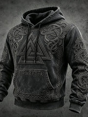 Sweat à capuche surdimensionné à épaules dénudées avec poches Viking Homme