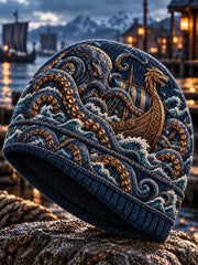 Bonnet tricoté froid chaud Viking Nordic unisexe