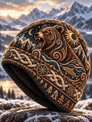 Bonnet unisexe nordique pour l’automne et l’hiver, motifs animaux