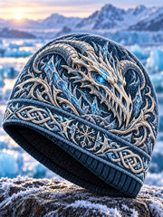 Bonnet tricoté unisexe viking nordique chaud pour le froid