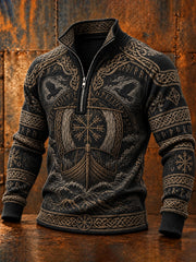 Sweat-shirt zippé viking pour homme