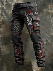 Pantalon zippé douillet et chaud pour homme, style viking Valhalla