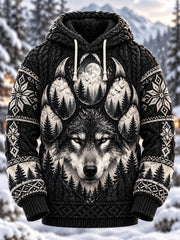 Pull à capuche imitation pour hommes, motifs animaux, collection automne-hiver nordique
