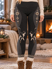 Leggings pour animaux de compagnie de style nordique dégradé rétro chat noir