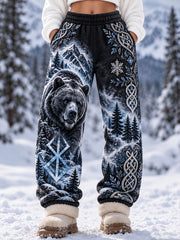 Pantalons décontractés pour femmes nordiques automne et hiver animaux