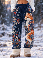 Pantalons décontractés à motifs animaux pour femme, collection automne-hiver nordique