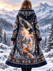 Veste en flanelle à motifs animaux pour femmes, collection automne-hiver nordique