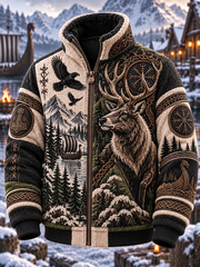 Veste en flanelle à motif viking pour homme