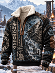 Chemise Viking Art Plush à col montant pour homme