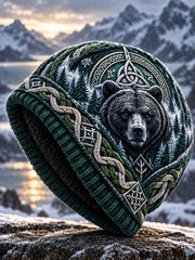 Bonnet unisexe à imprimé animaux, style nordique, pour l’automne et l’hiver